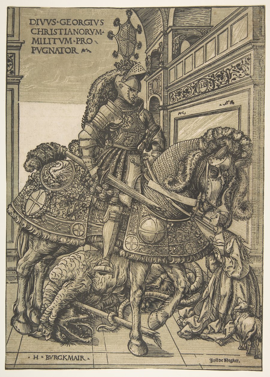 Sankt Georg til hest, 15081518. af the Elder Hans Burgkmair
