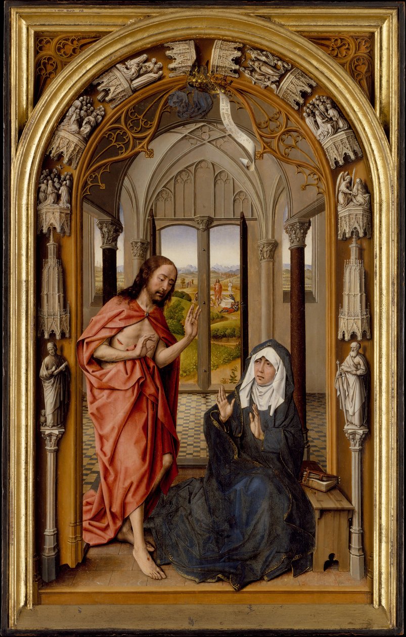 Kristus viser sig for sin mor, ca. 1496. af the Elder Juan de Flandes