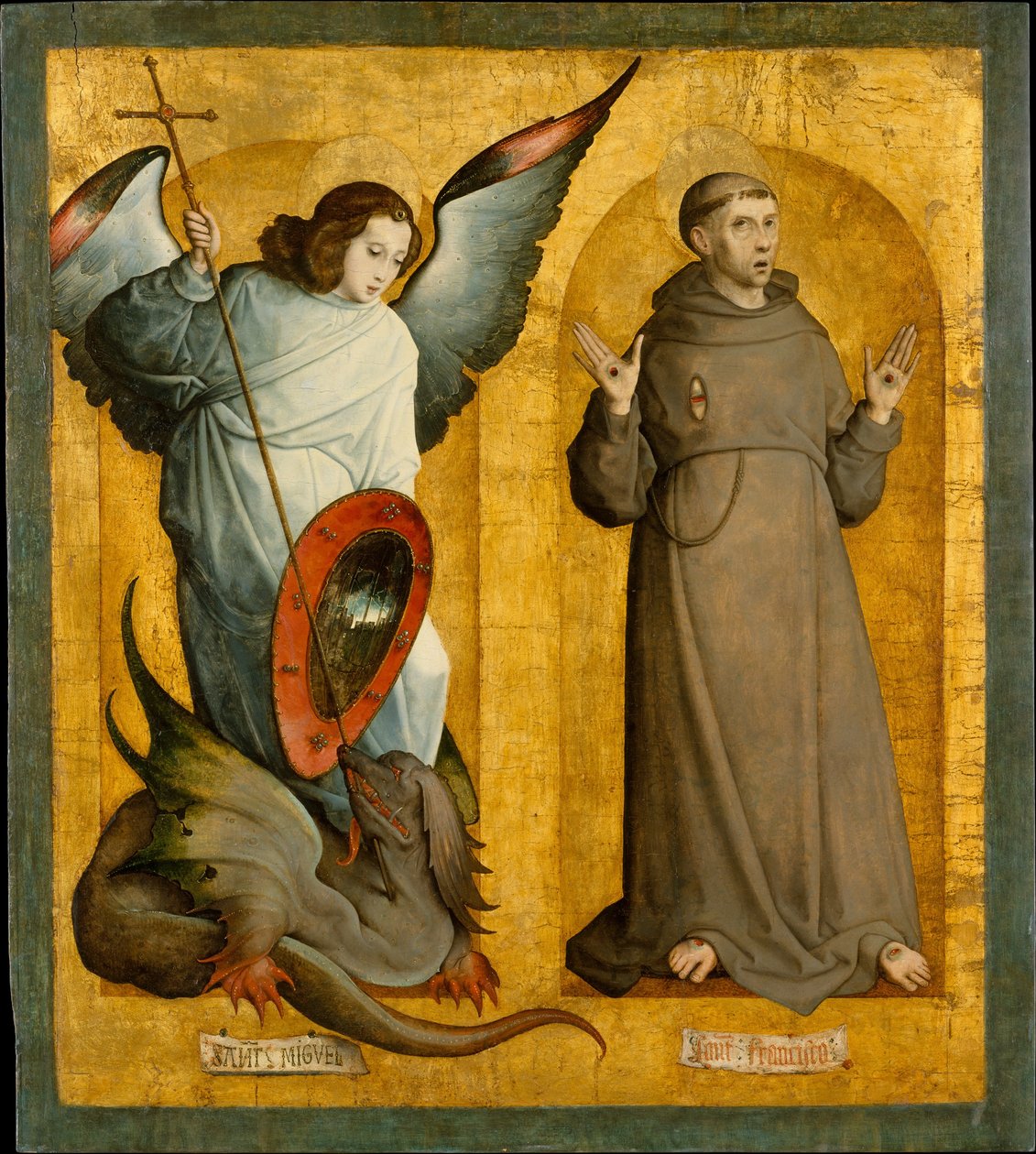 De hellige Michael og Frans, ca. 1505-9. af the Elder Juan de Flandes