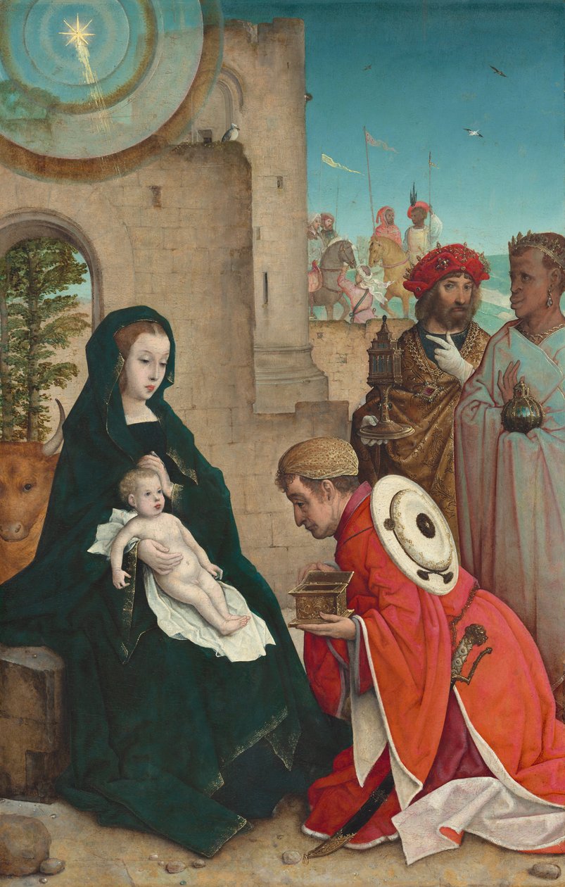 Magiernes tilbedelse, ca. 15081519. af the Elder Juan de Flandes