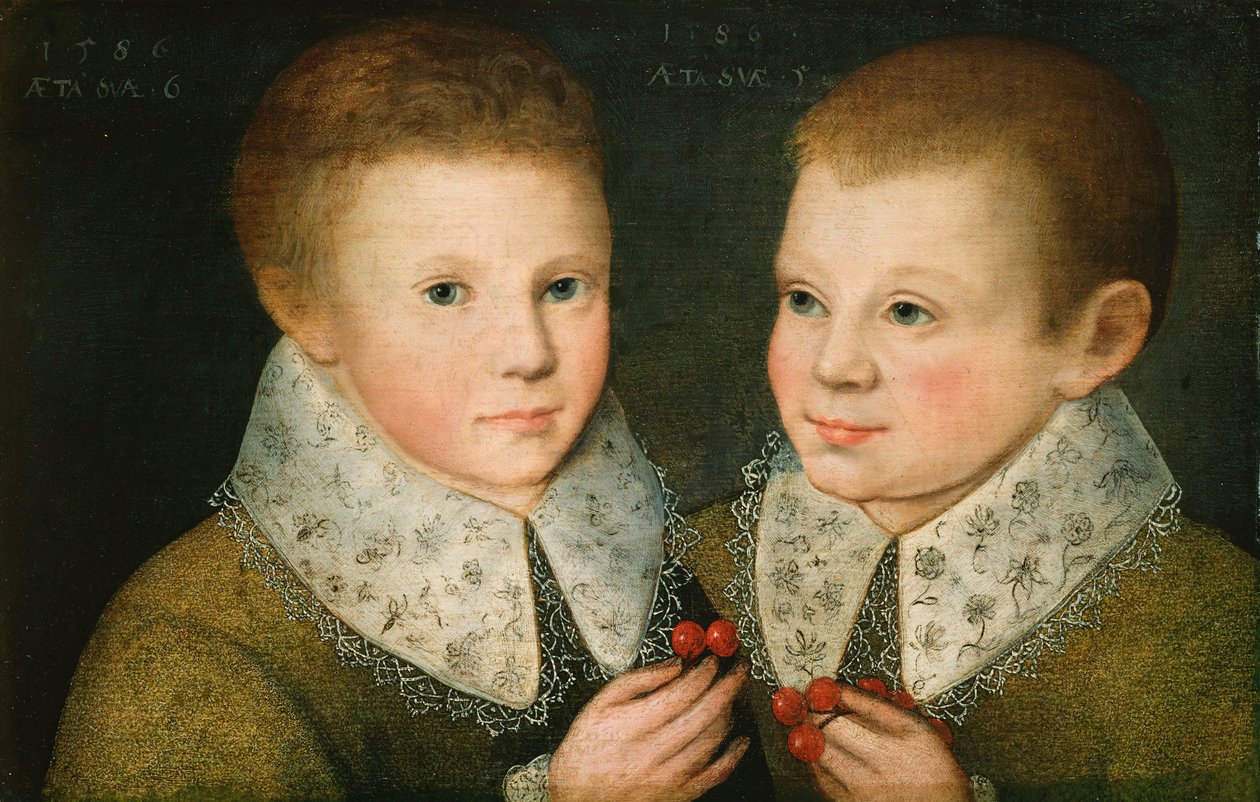 Portræt af to brødre, 1586. af the Younger Marcus Gheeraerts