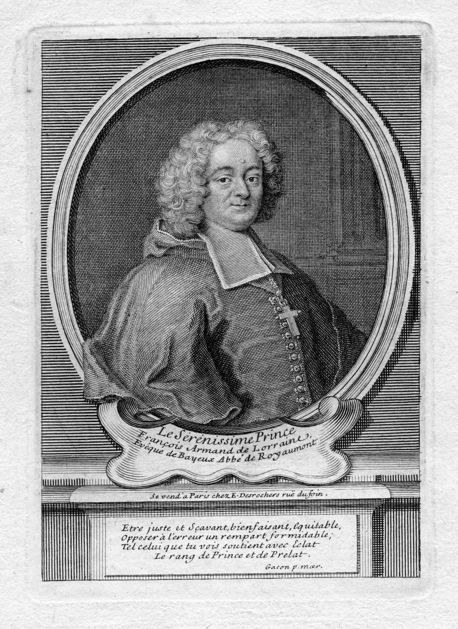 Portræt af François-Armand de Lorraine-Armagnac af Etienne Jehandier Desrochers