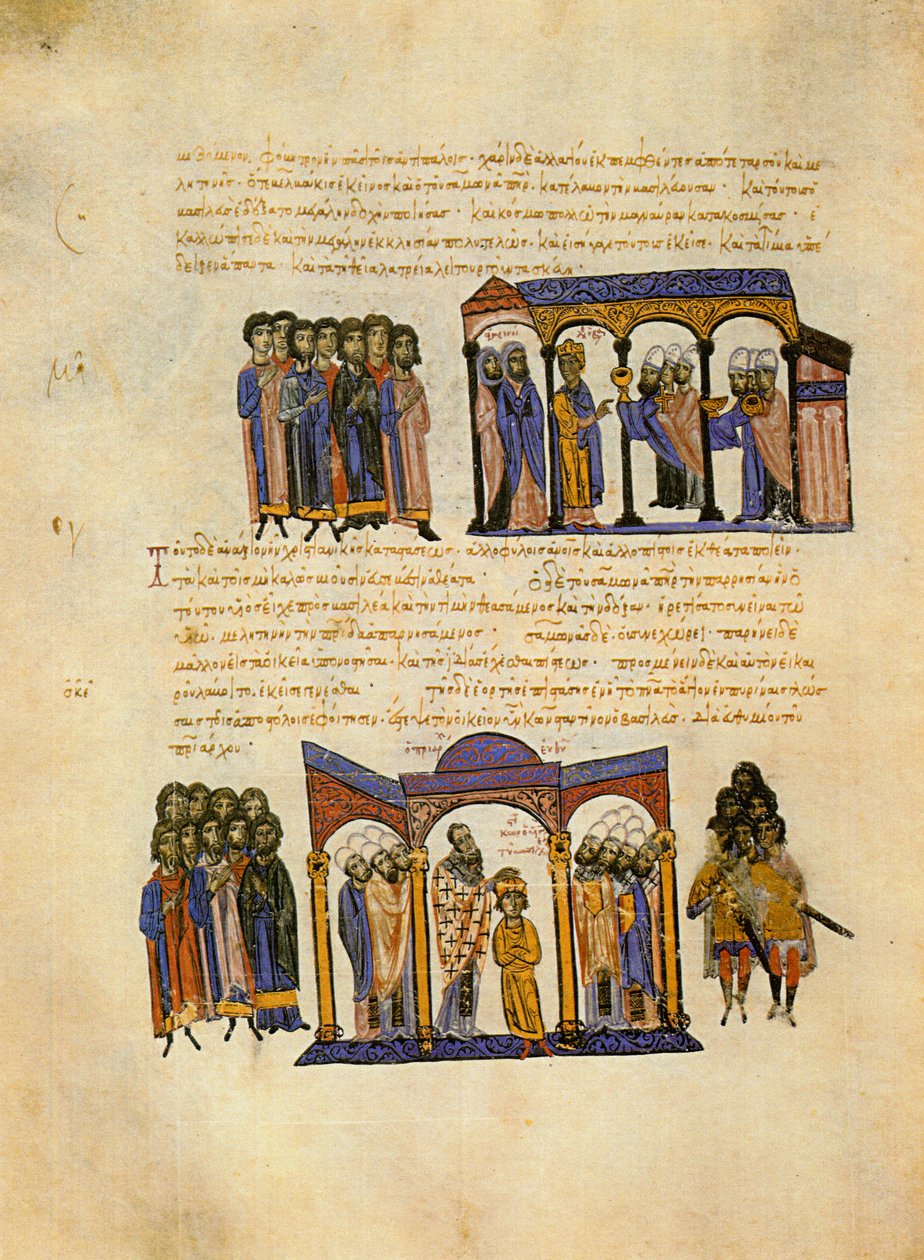 Skyllitzes Matritensis, fol. 114v. Miniaturebilleder af Unknown