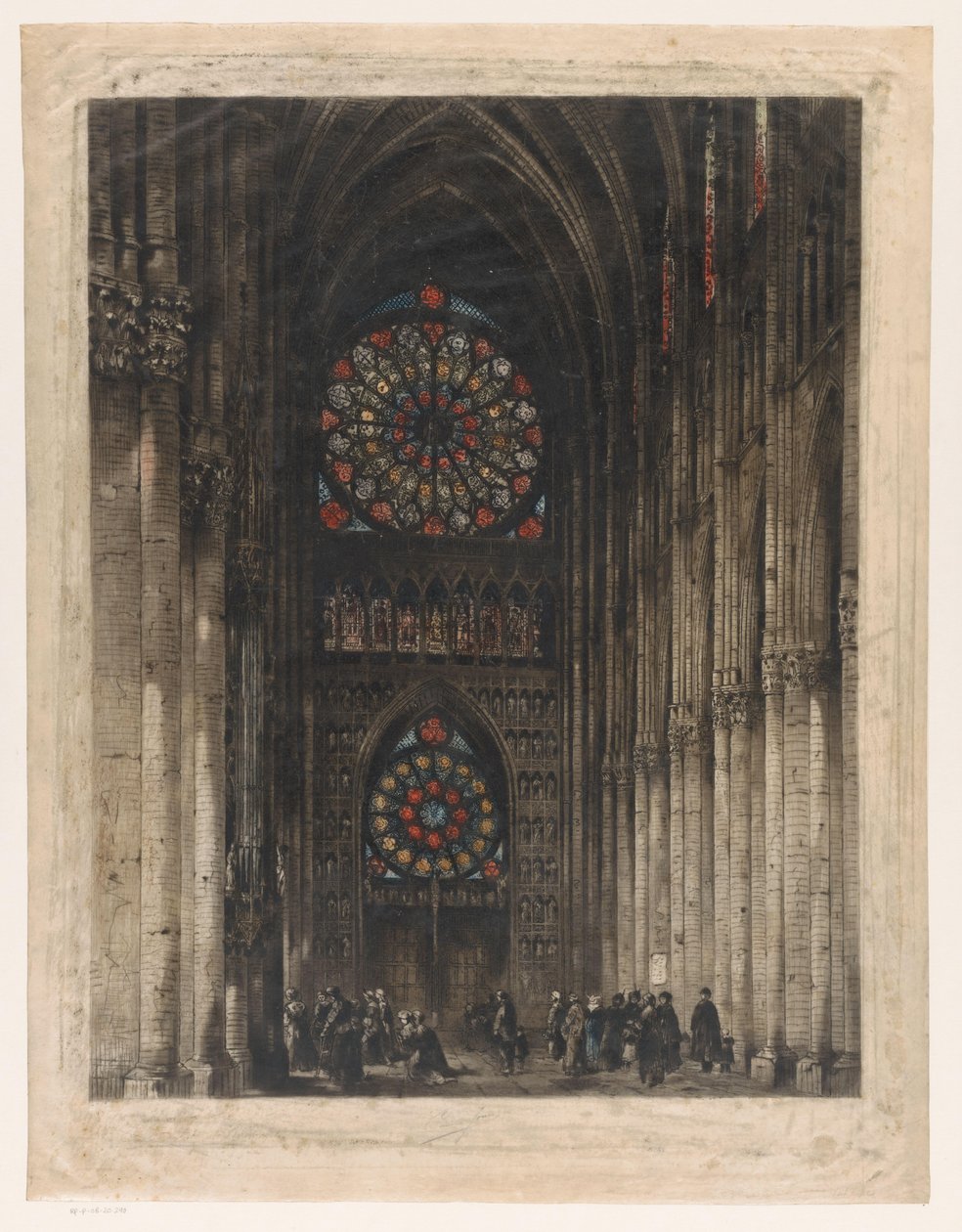 Udsigt til Rose Windows of Reims Cathedral af unknown (signed by artist)