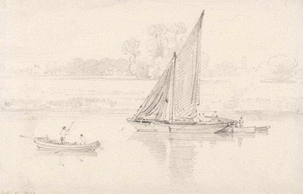 Themsen i Kew, 9. februar 1806 af unknown artist
formerly John Constable