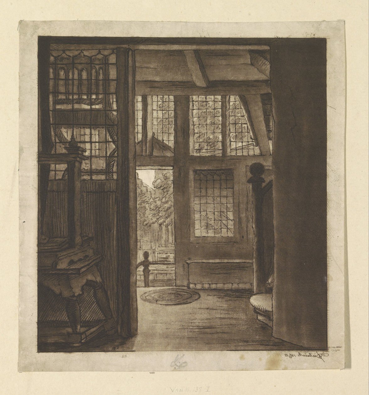 Interiør af Rembrandts hus af weduwe Dietrich