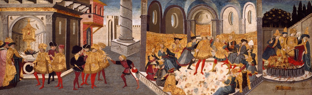 Mordet og begravelsen af Julius Cæsar, 145560 af workshop of Apollonio di Giovanni