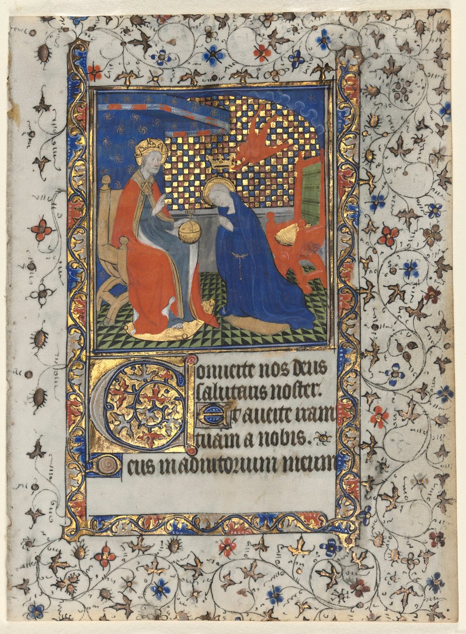 Bifolio fra en timebog: Jomfruens kroning af workshop of Boucicaut Master