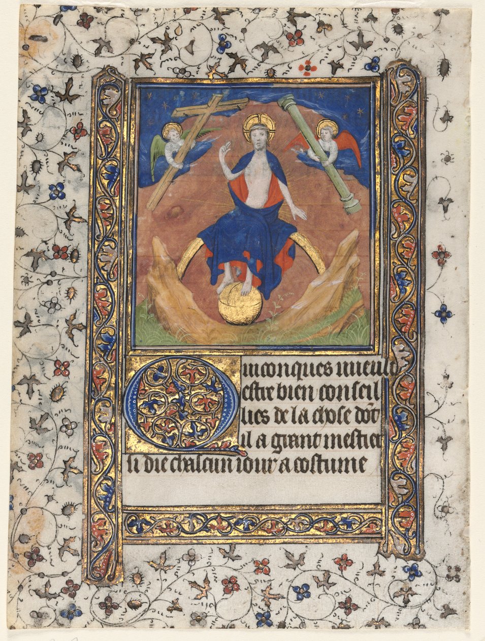 Blad fra en timebog: Kristus i dommen af workshop of Boucicaut Master