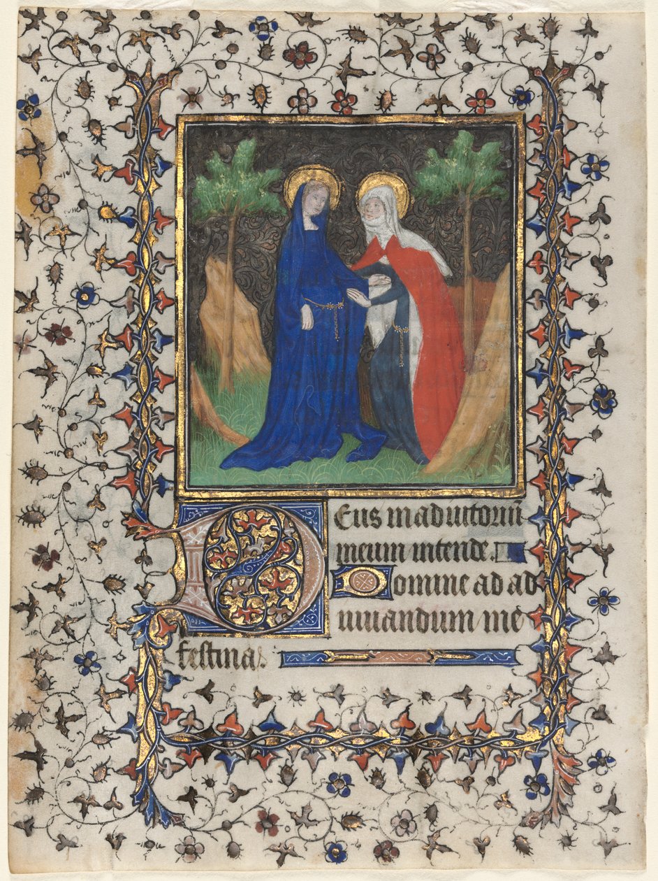 Blad fra en timebog: Besøget af workshop of Boucicaut Master