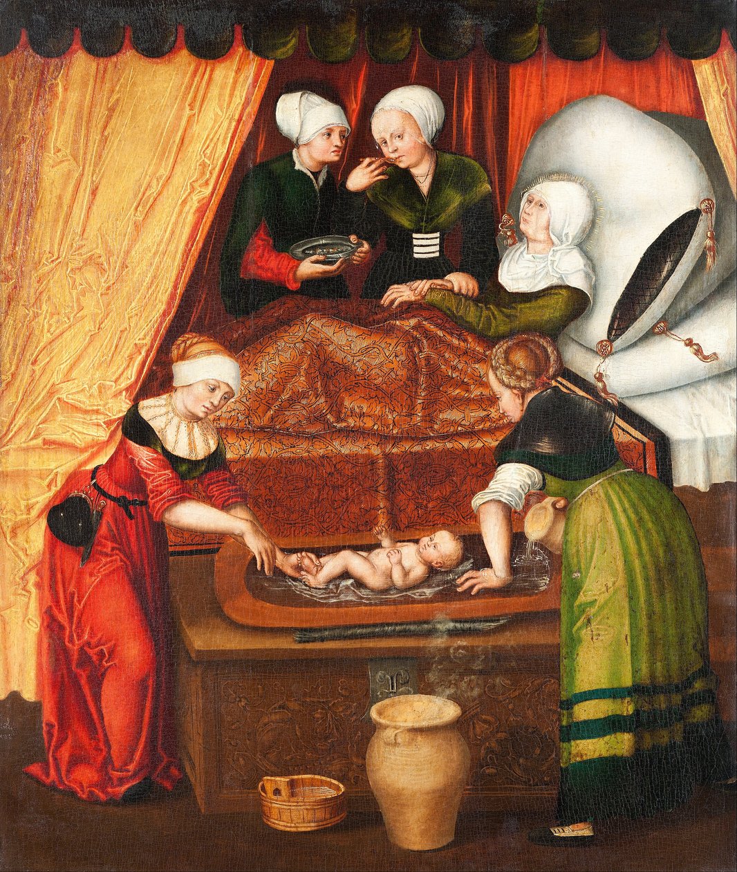 Jomfru Marias fødsel, 1518 af workshop of Lucas Cranach the Elder