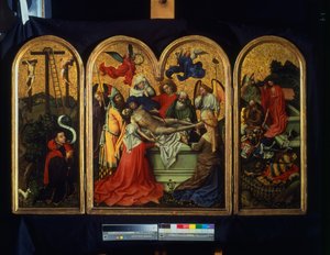 Seilern-triptychonet - Gravlæggelsen, ca.1425 (maling, bladguld på panel)