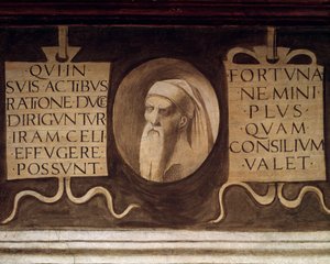 Detalje af Maximes - Fresco, slutningen af det 15. århundrede af Giorgione