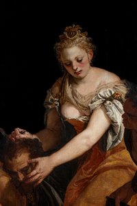 Judith med hovedet af Holofernes, detalje