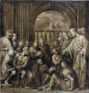 Opstandelsen af ​​Lazarus (Lazarus af Betania). Maleri af Paolo Veronese (1528-1588), olie på lærred af Veronese