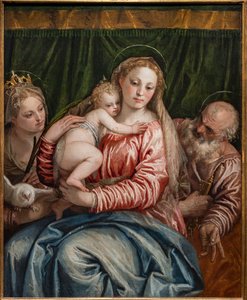 Madonna og Jesusbarnet mellem S. Catherine af Alessandria og Peter, detaljer