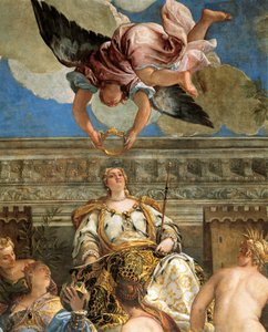 The Apotheosis of Venice af Paolo Veronese (1528-1588), fresco, detalje, Sala del Maggior Consiglio (Hall of Great Council), Palazzo Ducale, Venedig