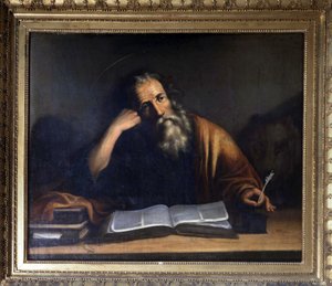 Sankt Markus skriver evangeliet - tilskrevet Veronese, La Turbie-kirken. af Veronese