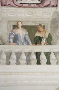 Medlemmer af Barbaro Household, fra Sala di Olimpo, ca. 1561 (fresco) (detaljer) af Veronese