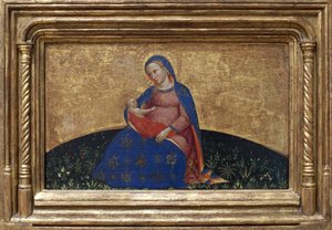 Madonna af ydmyghed. Maleri af Giovanni Da Bologna (aktiv anden halvdel af det 14. århundrede) tempera på poppel, ca. 1395. Italiensk kunst af Giambologna