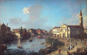 Dolo på Brenta, med kirken St. Rocco og Villa Zanon-Bon af Canaletto