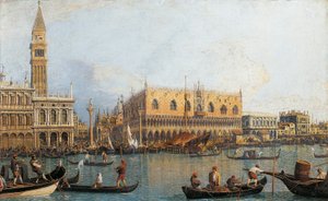Italien, Firenze, Malet udsigt over Ducal Palace i Venedig (maleri)