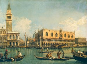 Moloen fra Bacino di San Marco på Kristi Himmelfartsdag, af Giovanni Antonio Canal, kendt som Canaletto (1697-1768), Olie på lærred, 53,5x71 cm, 1730-1