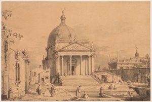 Udsigt udtænkt med San Simone Piccolo, ca. 1735 af Canaletto