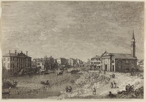 Al Dolo (ætsning på lagt papir) af Canaletto