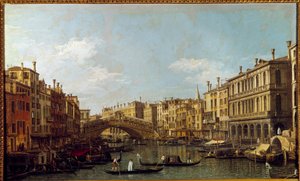 Den Store Kanal og Rialto-broen et Venedig-maleri af Antonio Canal dit Il Canaletto (1697-1768) Paris fra det 18. århundrede, Musee Jacquemart Andre