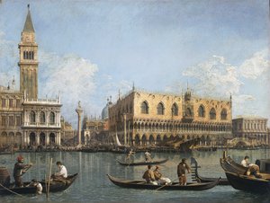Udsigt over San Marco-bassinet fra Punta della Dogana af Canaletto