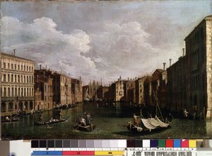 ""Udsigt over Canal Grande i Venedig"" (Venedig) Maleri af Giovanni Antonio Canal detto il Canaletto (1697-1768). 1700-tallets kunstmuseum i Mikalojus Konstantinas Ciurlionis, Kaunas, Litauen af Canaletto