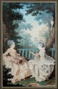 Madame de Breget og Madame de Cassine Akvarel af Louis carrogis dit Carmontelle (1717-1806) 1700-tallet. Paris, Carnavalet Museum af Carmontelle