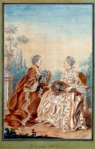 Madame de Julienne og Madame de Serre laver akvarelmusik af Louis carrogis dit Carmontelle (1717-1806) 1700-tallet. Paris, Musée Carnavalet af Carmontelle