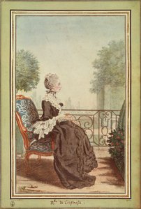 Ms Jeanne Julie Eleonore de Lespinasse af Louis de Carmontelle (1717-1806), gravering