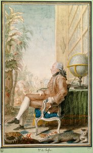 Portræt af Georges-Louis Leclerc, greve af Buffon (1707-1788), naturforsker, intendant for Jardin du Roi. Akvarel af Louis Carrogis Carmontelle (1717-1806). Chantilly. Conde Museum