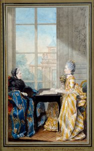 Portræt af Madame du Moutier og Mademoiselle La Ville, kone til Monsieur Clermont d