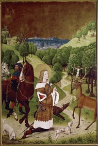 St Hubert konvertering (olie på panel af (active c.1463 c.1490) Master of Wilten