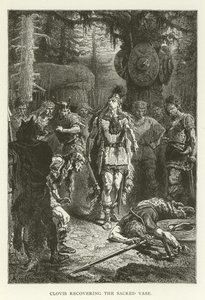 Clovis gendanner den hellige vase (gravering)