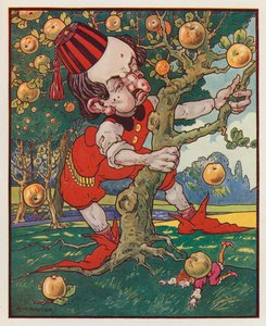 Illustration til Gullivers rejser af Jonathan Swift (farvelitografi) af (after) American School