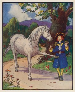Illustration til Gullivers rejser af Jonathan Swift (farvelitografi) af (after) American School