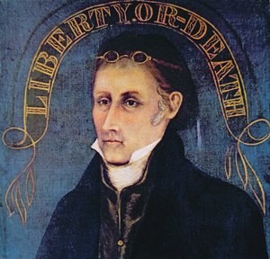 Patrick Henry, afbildet med legenden 