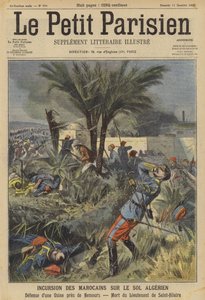 Marokkanernes indtog i Algeriet (farve litho)