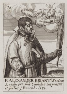 Alexander Briant, engelsk jesuit og katolsk martyr (gravering) af (after) English School