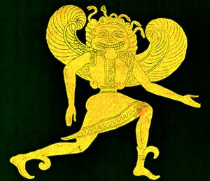 Etruskisk gorgon, fra Campana-museet, illustration fra 