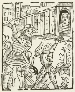 Guy of Warwick (gravering) af (after) English School