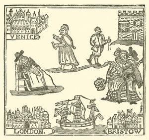 Illustration til The Roxburghe Ballads (træsnit) af (after) English School