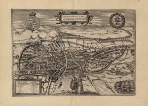 Kort over Norwich, Norfolk (gravering) af (after) English School