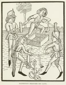 Raymondin måler sit land (gravering) af (after) English School
