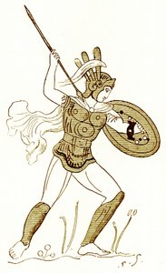 Samnite warrior, efter en malet vase i Louvre, illustration fra 